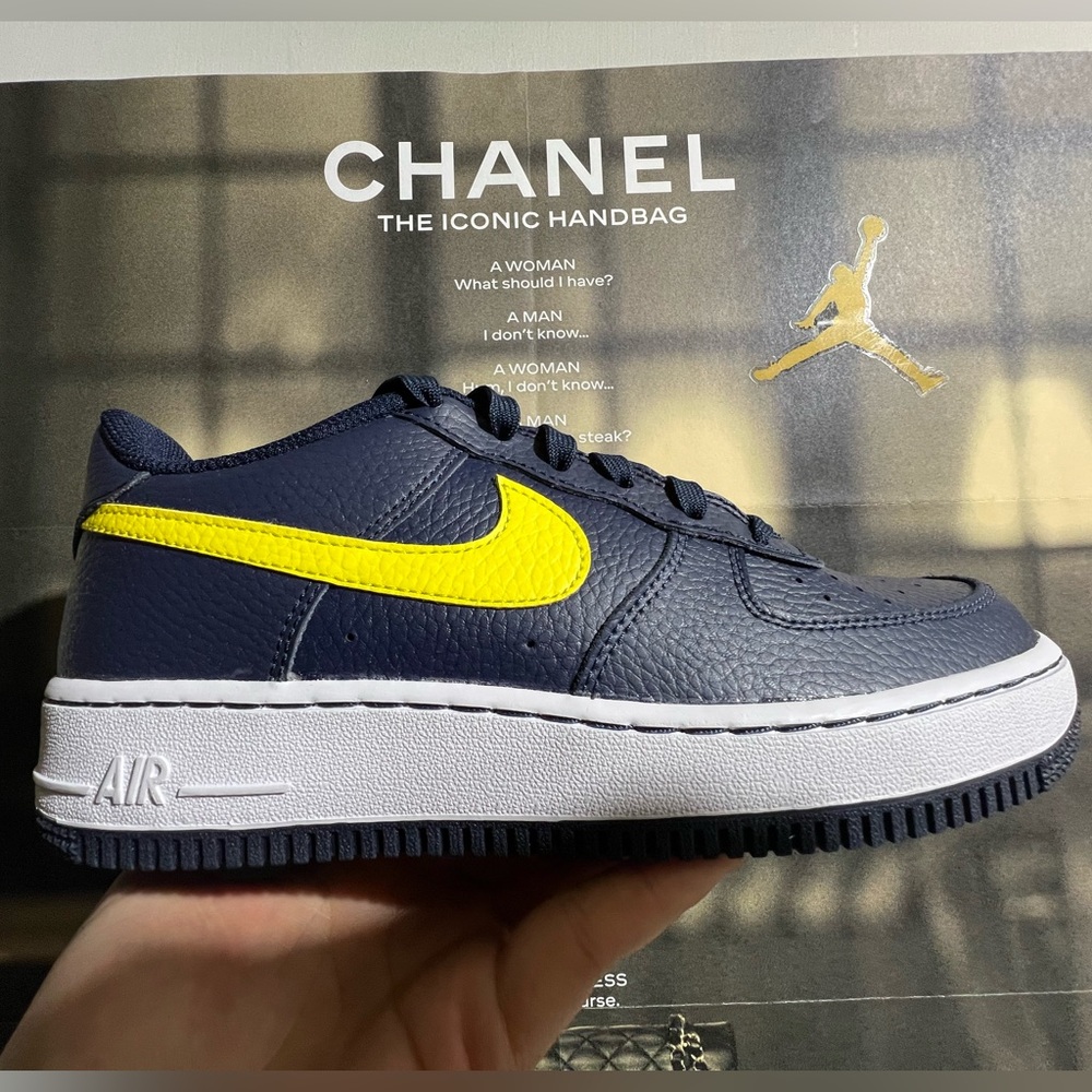 KIDS NIKE AIR FORCE 1 LOW NAVY BLUE GRADE-SCHOOL DV7762-400 SIZE 6.5